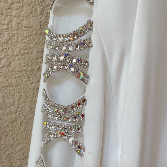 JVN Jovani White Rhinestone Dress - Picture 5 of 8